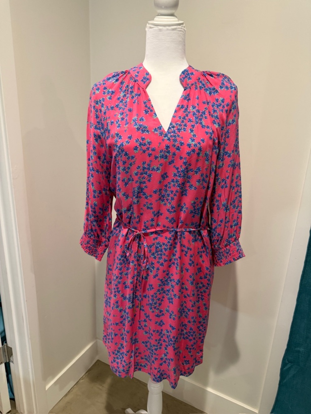 Draper James Pink Floral Long Sleeve Dress